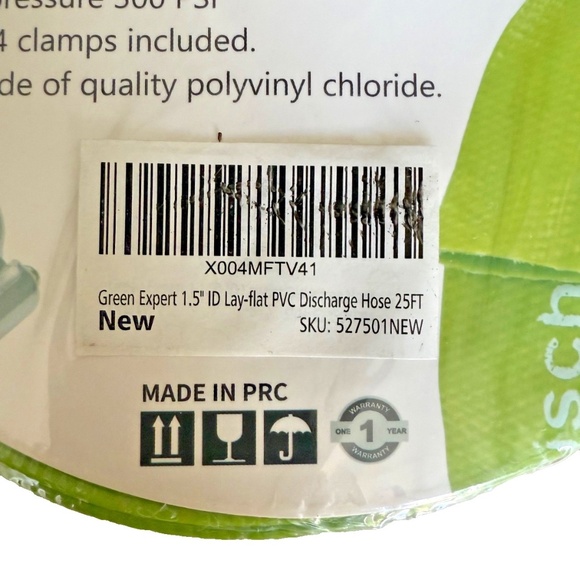 Green Expert 1-1/2" PVC Lay-Flat Water Discharge Hose; 25 ft; Model 527501 - Picture 7 of 8
